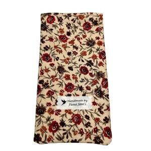 Handmade Quilted Eyeglass Case Red, Orange and Purple Floral Pattern NEW